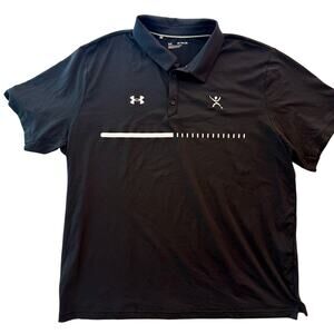 Under Armour Polo Shirt Men's 3XL Loose Fit Moisture Wicking Black Golf Athletic